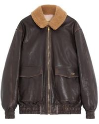 Valentino Garavani - Aged-Effect Leather Caban Jacket - Lyst