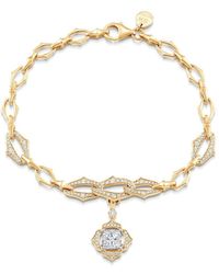 Sara Weinstock - 18kt Yellow Gold Lucia Chain Pendant Diamond Bracelet - Lyst