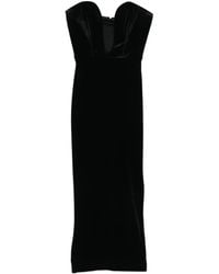 Vestiaire d'un Oiseau Libre - Off-Shoulder Fluwelen Jurk - Lyst