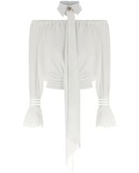 Elisabetta Franchi - Off-The-Shoulder Blouse - Lyst