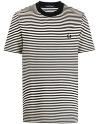 Fred Perry - Laurel Wreath-embroidered Striped T-shirt - Lyst