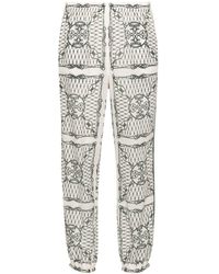 Tory Burch - Pantalon ample imprime en coton - Lyst