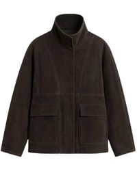 Nour Hammour - High-Collar Leather Jacket - Lyst