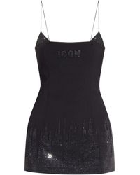 DSquared² - Icon Rhinestone-Embellished Mini Dress - Lyst