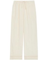 SOLAQUA - Floral-Embroidered Drawstring Trousers - Lyst