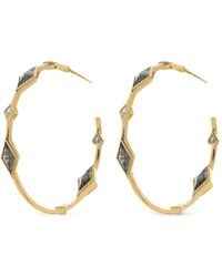 Nimo With Love - Diamond Hoop Earrings - Lyst