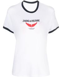 Zadig & Voltaire - Zoe Wings Liberté Printed T-shirt - Lyst