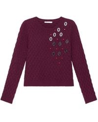 Maliparmi - Embellished Cable-Knit Sweater - Lyst