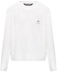 Palm Angels - Logo-Patch Wool Sweater - Lyst