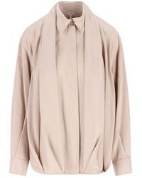 Loewe - Blouse Met Gedrapeerde Kraag - Lyst