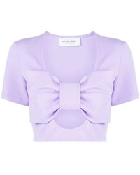 Viktor & Rolf - Bow Embellished Cut-Out Cotton Top - Lyst