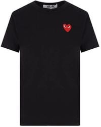 COMME DES GARÇONS PLAY - Heart-Appliqué T-Shirt - Lyst