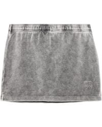 Alexander Wang - Embossed-Logo Mini Skirt - Lyst