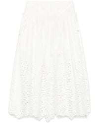 Self-Portrait - Midi-Rok Met Geborduurde Katoenen - Lyst