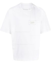 Feng Chen Wang - Logo-patch Panelled Cotton T-shirt - Lyst