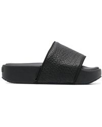 Y-3 - Flatform Leather Slides - Women's - Calf Leather/rubber - Lyst