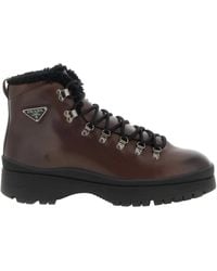 Prada - Brixen Stiefel mit Logo-Schild 40mm - Lyst
