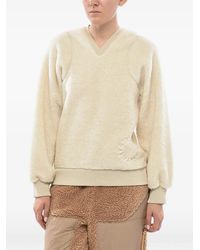 Stella McCartney - Embroidered-Logo Faux-Fur Sweater - Lyst