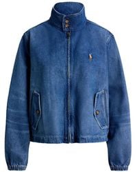 Polo Ralph Lauren - Logo-Embroidered Zip-Up Denim Jacket - Lyst