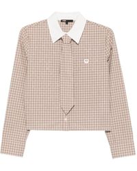 Maje - Check-Pattern Rhinestone-Embellished Shirt - Lyst