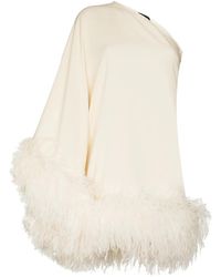 ‎Taller Marmo - Mini-Robe Asymétrique En Crêpe À Plumes Piccolo Ubud - Lyst