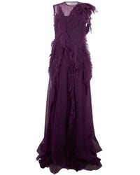 Alberta Ferretti - Ruffled Silk Gown - Lyst