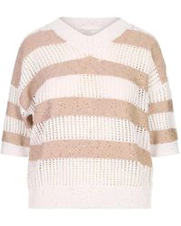 Peserico - Sequin-Embellished Short-Sleeve Sweater - Lyst