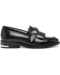 Toga - Stud-embellished Leather Loafers - Lyst