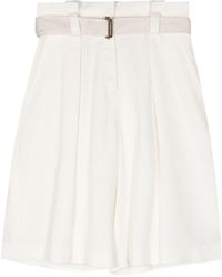Agnona - Belted Cotton-silk Bermuda Shorts - Lyst