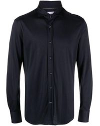 Brunello Cucinelli - Long-sleeved Silk-cotton Shirt - Lyst