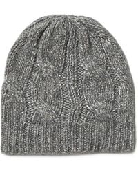 Peserico - Cable-Knit Sequin-Embellished Beanie Hat - Lyst