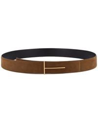 Tom Ford - Suede T-Buckle Belt - Lyst