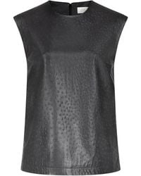 Loulou de Saison - Fiza Ostrich-Effect Leather Top - Lyst