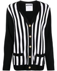 Moschino - Striped Ribbed-Knit Cardigan - Lyst