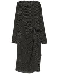 Tom Ford - Polka-Dot Belted Midi Dress - Lyst