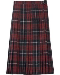 Burberry - Tartan-Check Pleated Skirt - Lyst