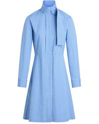 Patou - Stripe Scarf-Collar Shirt Dress - Lyst