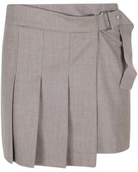 P.A.R.O.S.H. - Pleated Buckled Mini Skirt - Lyst