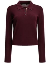 Burberry - Long-Sleeve Wool Polo Shirt - Lyst