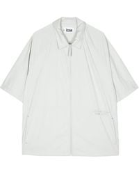 Izzue - Logo-Print Zip-Up Shirt - Lyst