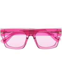 Tom Ford - Transparent Square-Frame Sunglasses - Lyst