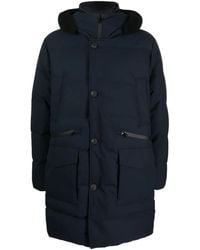 Woolrich - Button-Fastening Hooded Padded Coat - Lyst
