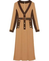 Gucci Jurk Met Riem - Bruin