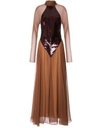 Alberta Ferretti - Abendkleid Mit Pailletten - Lyst