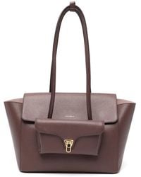Coccinelle - Sac Porté Épaule En Cuir À Détail De Logo - Lyst