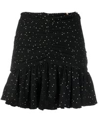 Nissa - Polka-dot Stud-embellished Cotton Skirt - Lyst