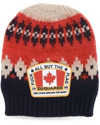 DSquared² - Fair Isle Muts Met Logo-Patch - Lyst