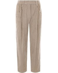Brunello Cucinelli - Corduroy Velvet Baggy Trousers - Lyst