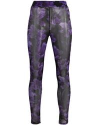 Philipp Plein - Floral-Print Tulle Leggings - Lyst