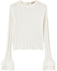 Twinset - Ruffled Open-Knit Top - Lyst